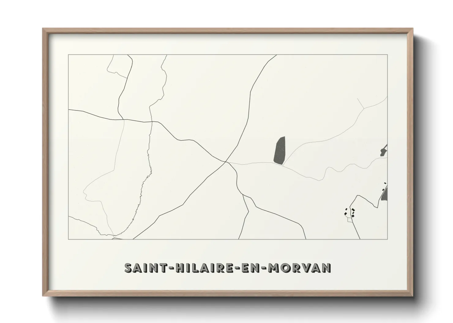 Une affiche de carte sur Saint-Hilaire-en-Morvan