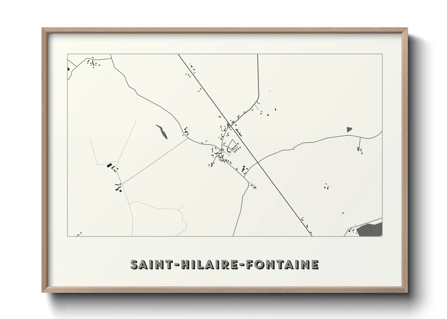 Une affiche de carte sur Saint-Hilaire-Fontaine