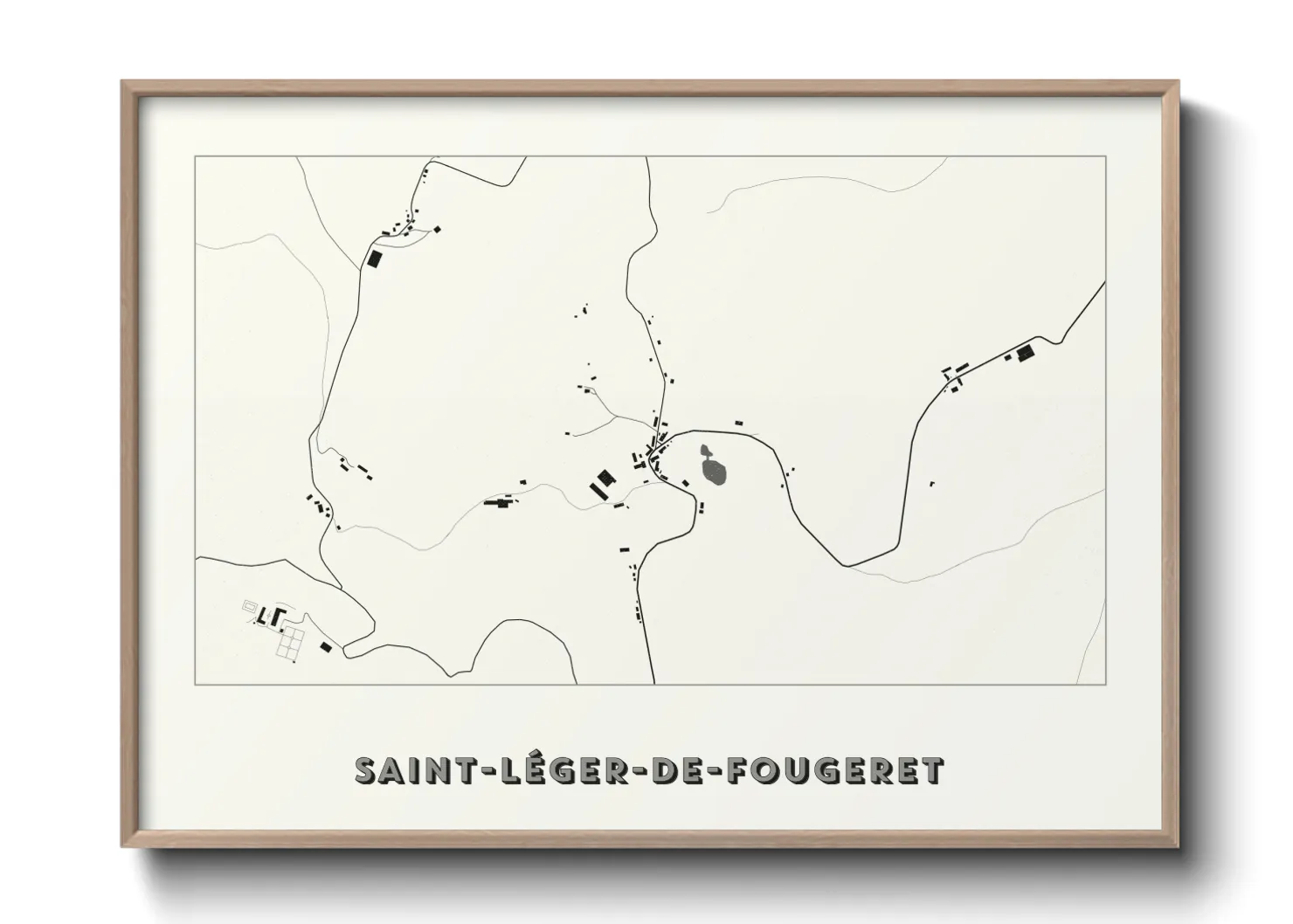 Une affiche de carte sur Saint-Léger-de-Fougeret
