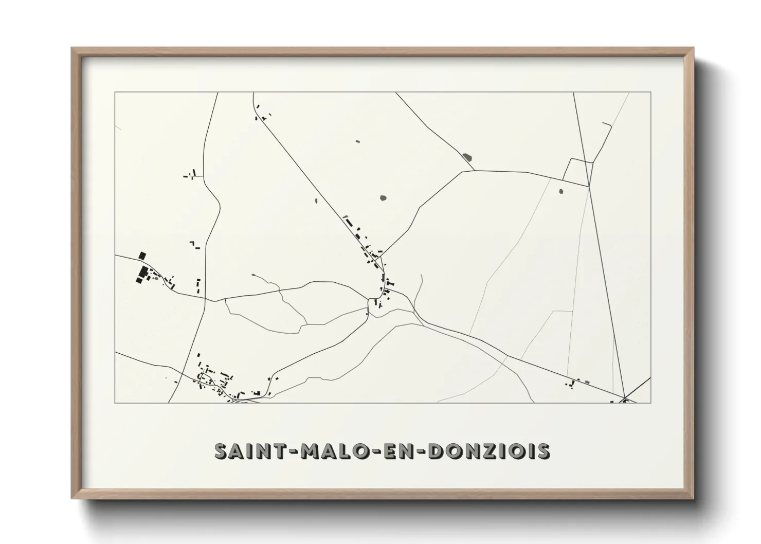 Une affiche de carte sur Saint-Malo-en-Donziois