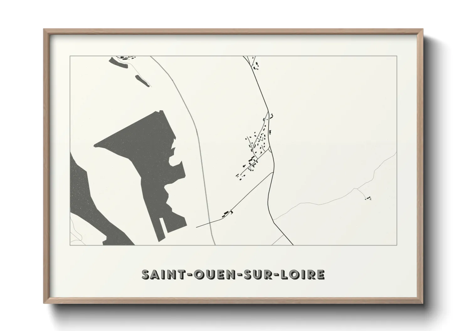 Une affiche de carte sur Saint-Ouen-sur-Loire