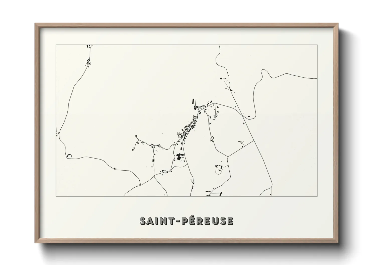 Une affiche de carte sur Saint-Péreuse