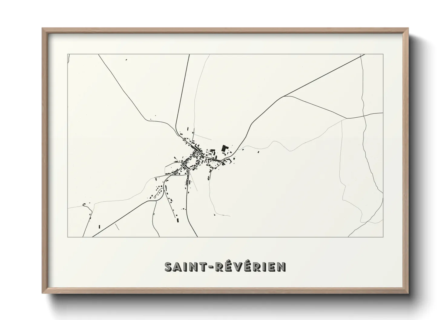 Une affiche de carte sur Saint-Révérien