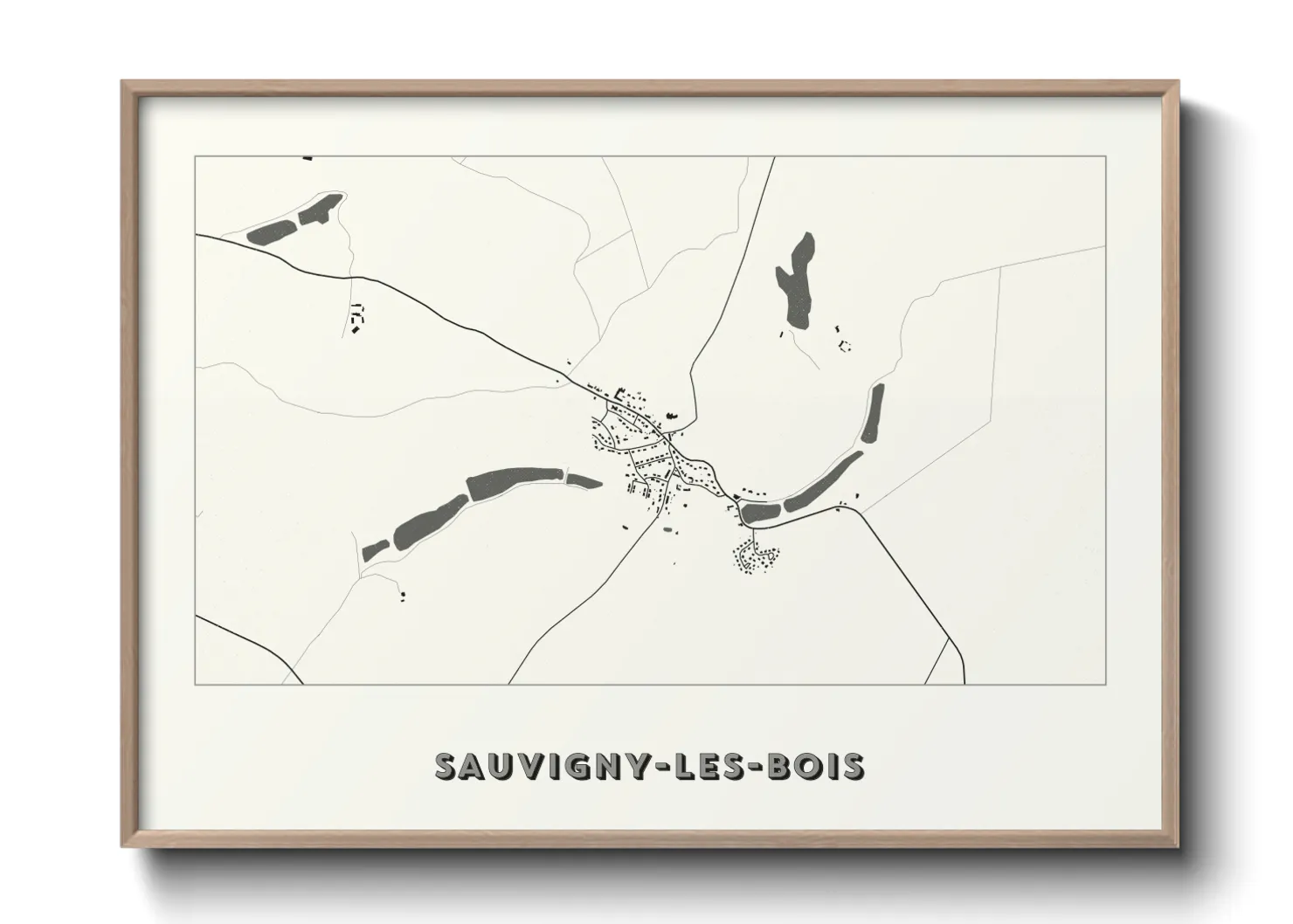 Une affiche de carte sur Sauvigny-les-Bois