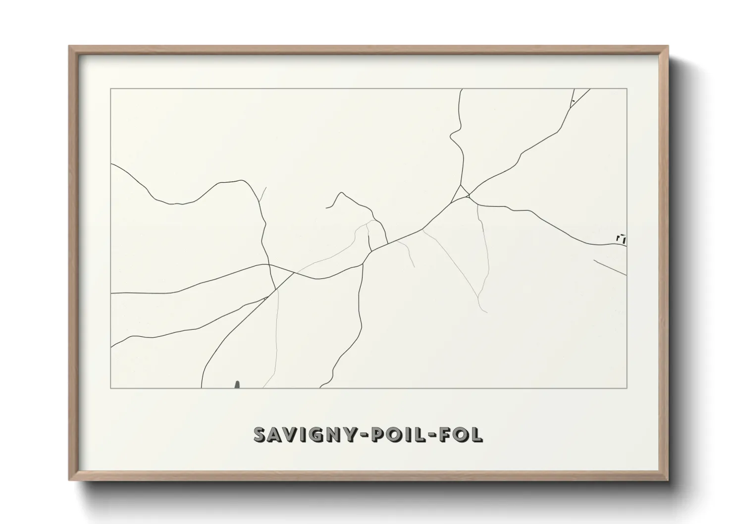 Une affiche de carte sur Savigny-Poil-Fol