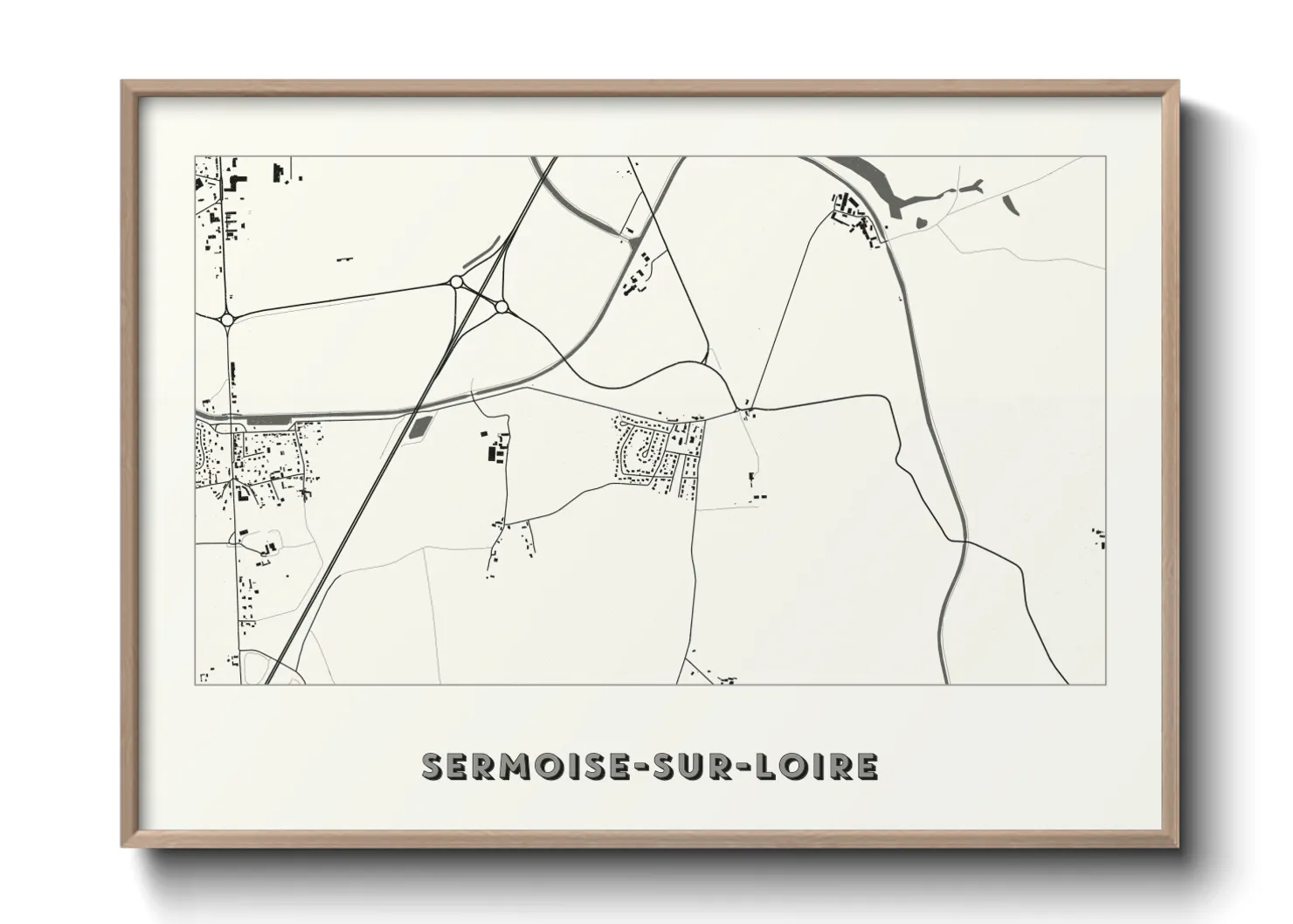 Une affiche de carte sur Sermoise-sur-Loire