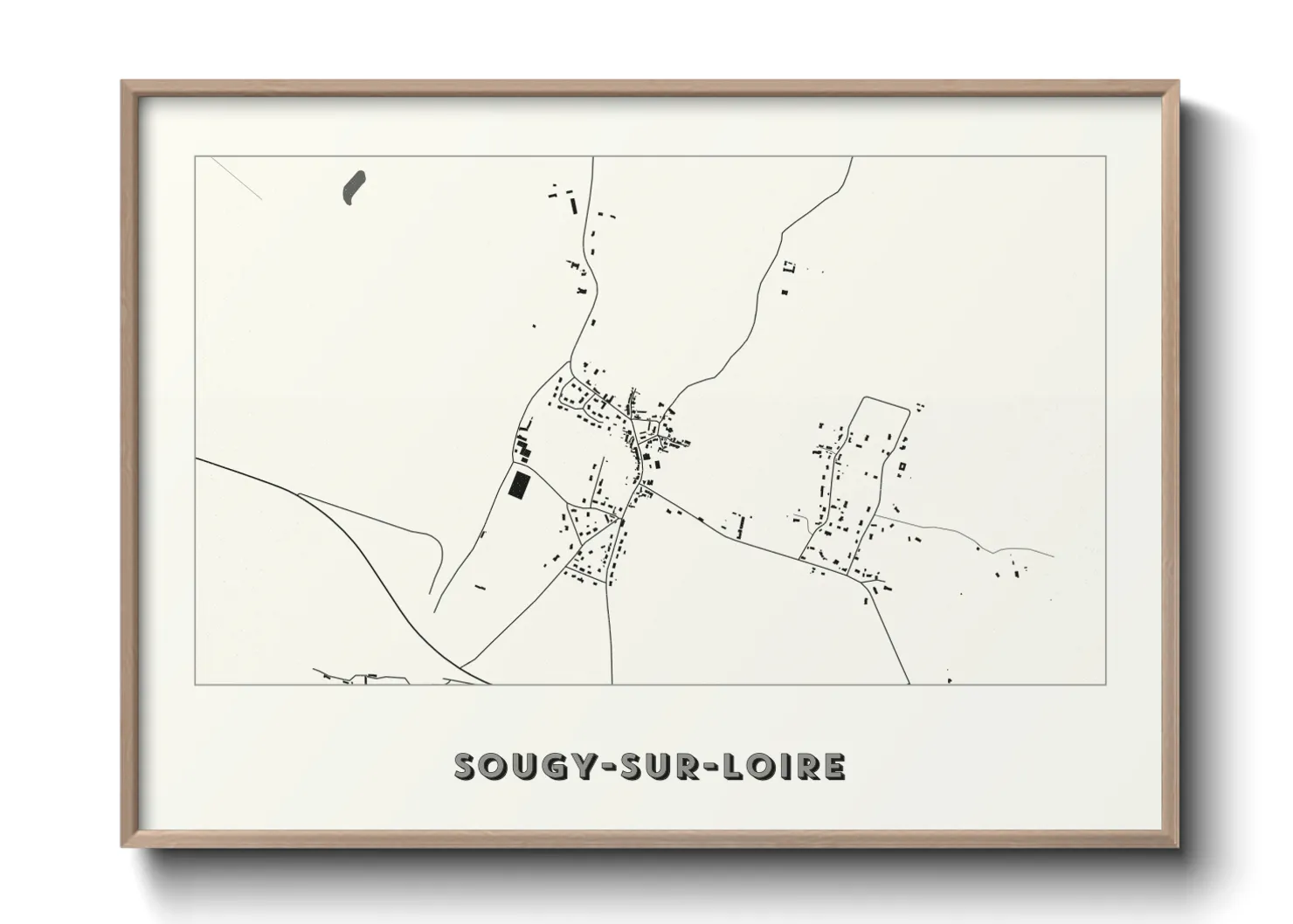 Une affiche de carte sur Sougy-sur-Loire