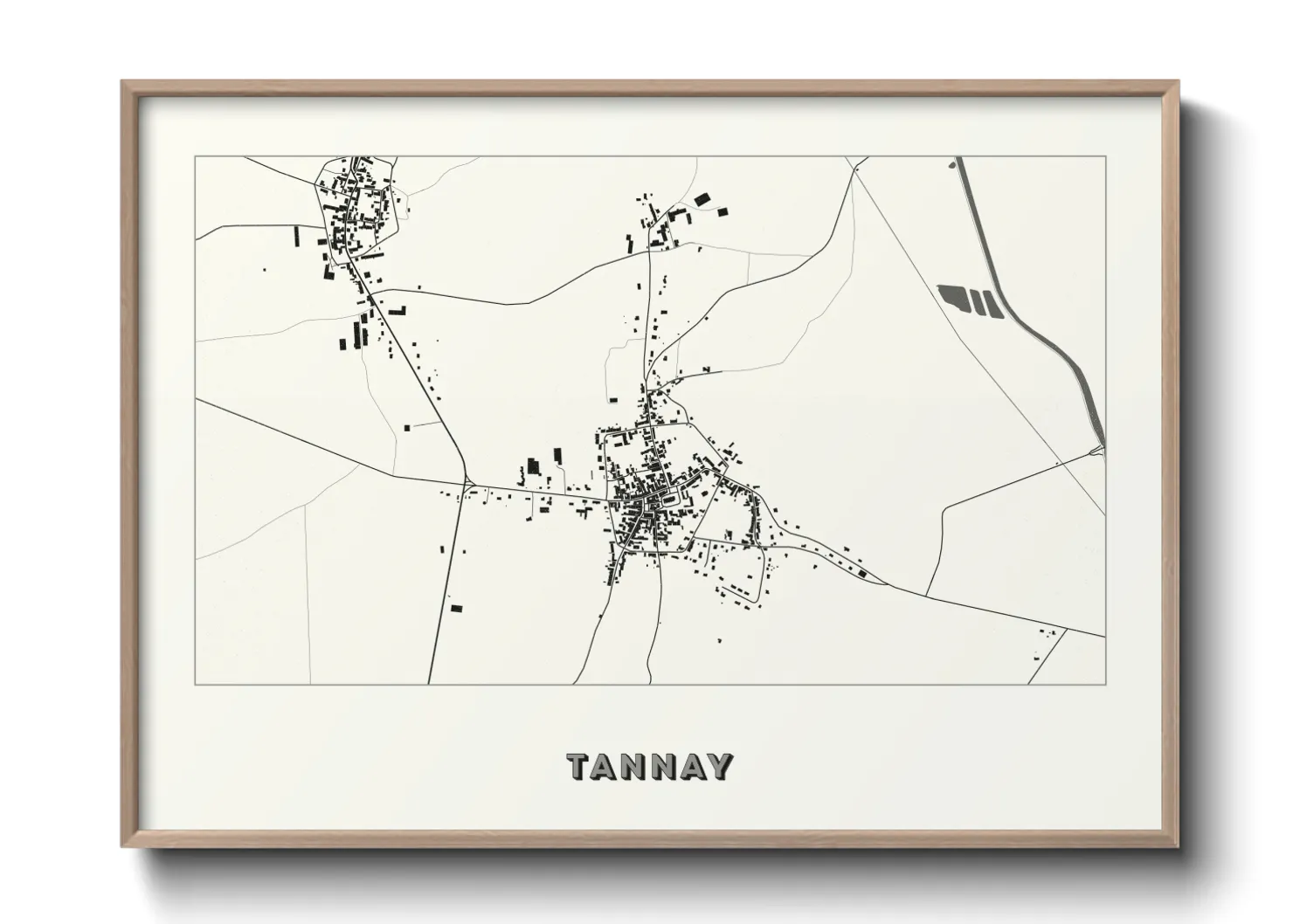 Une affiche de carte sur Tannay