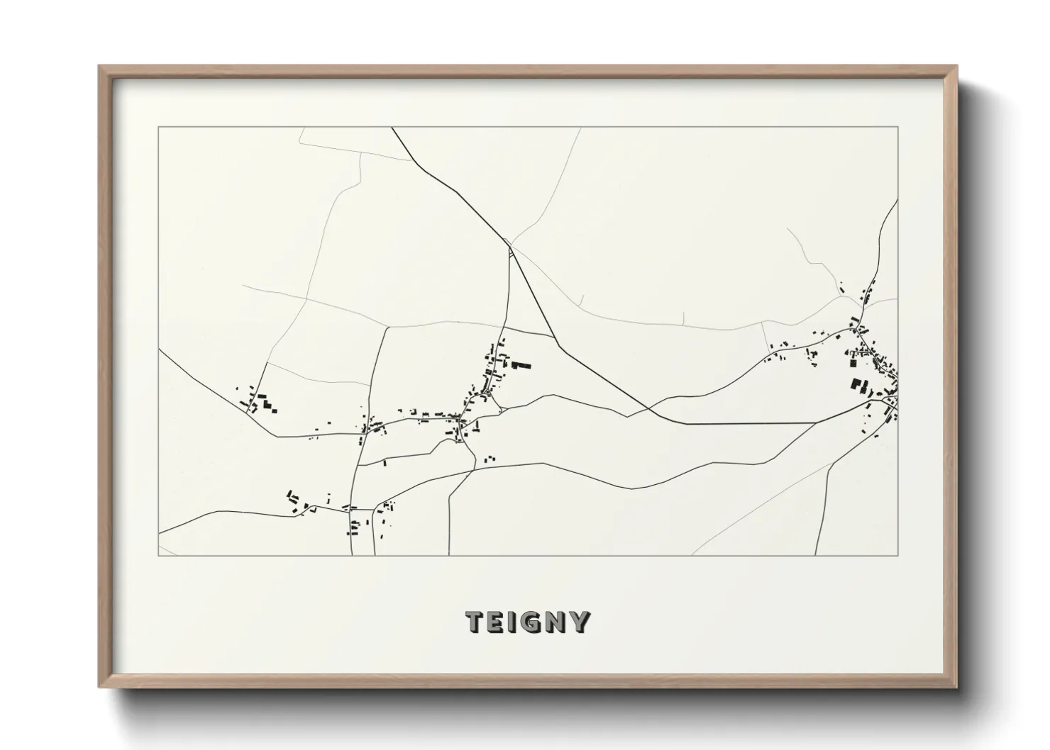 Une affiche de carte sur Teigny