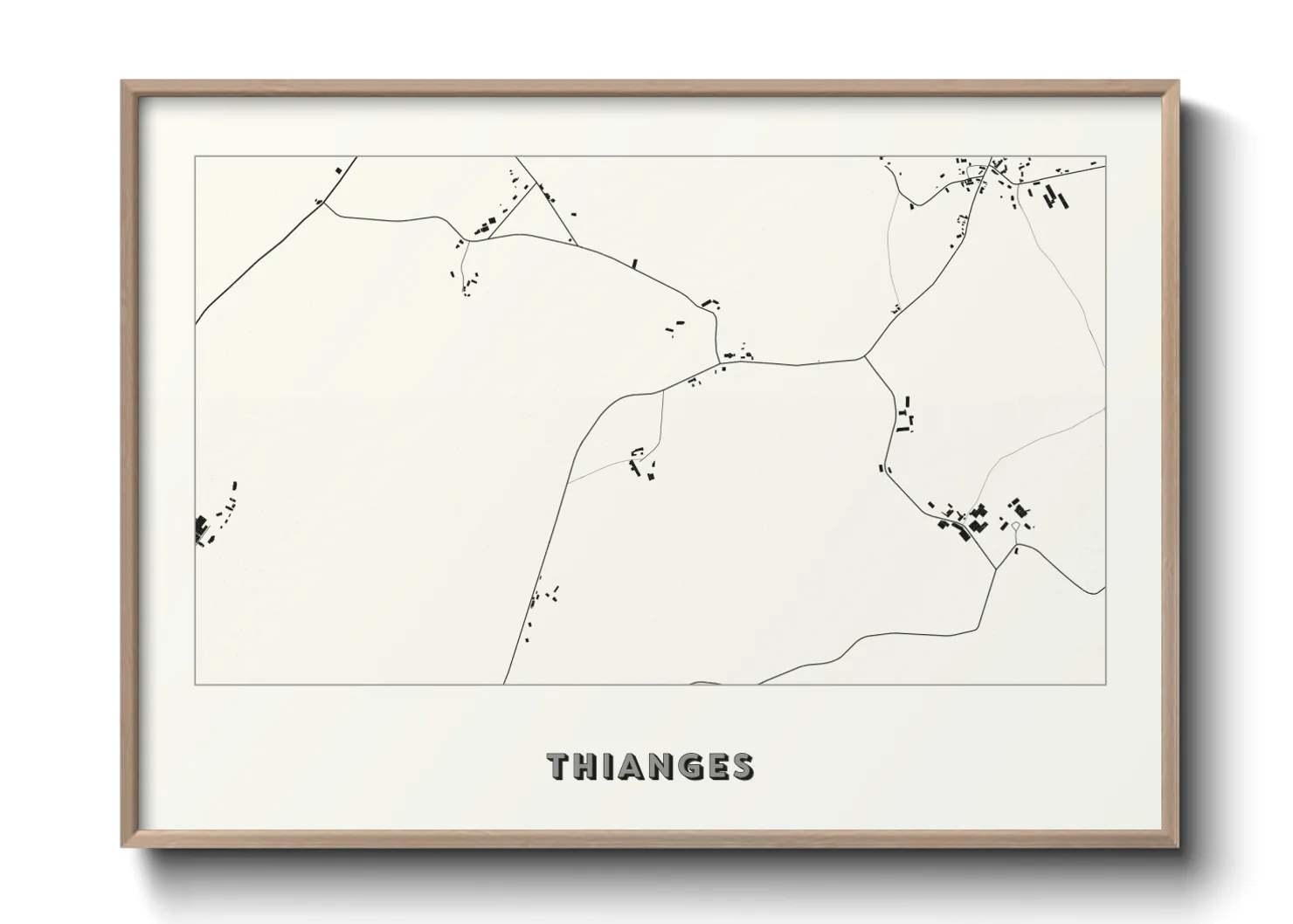 Une affiche de carte sur Thianges