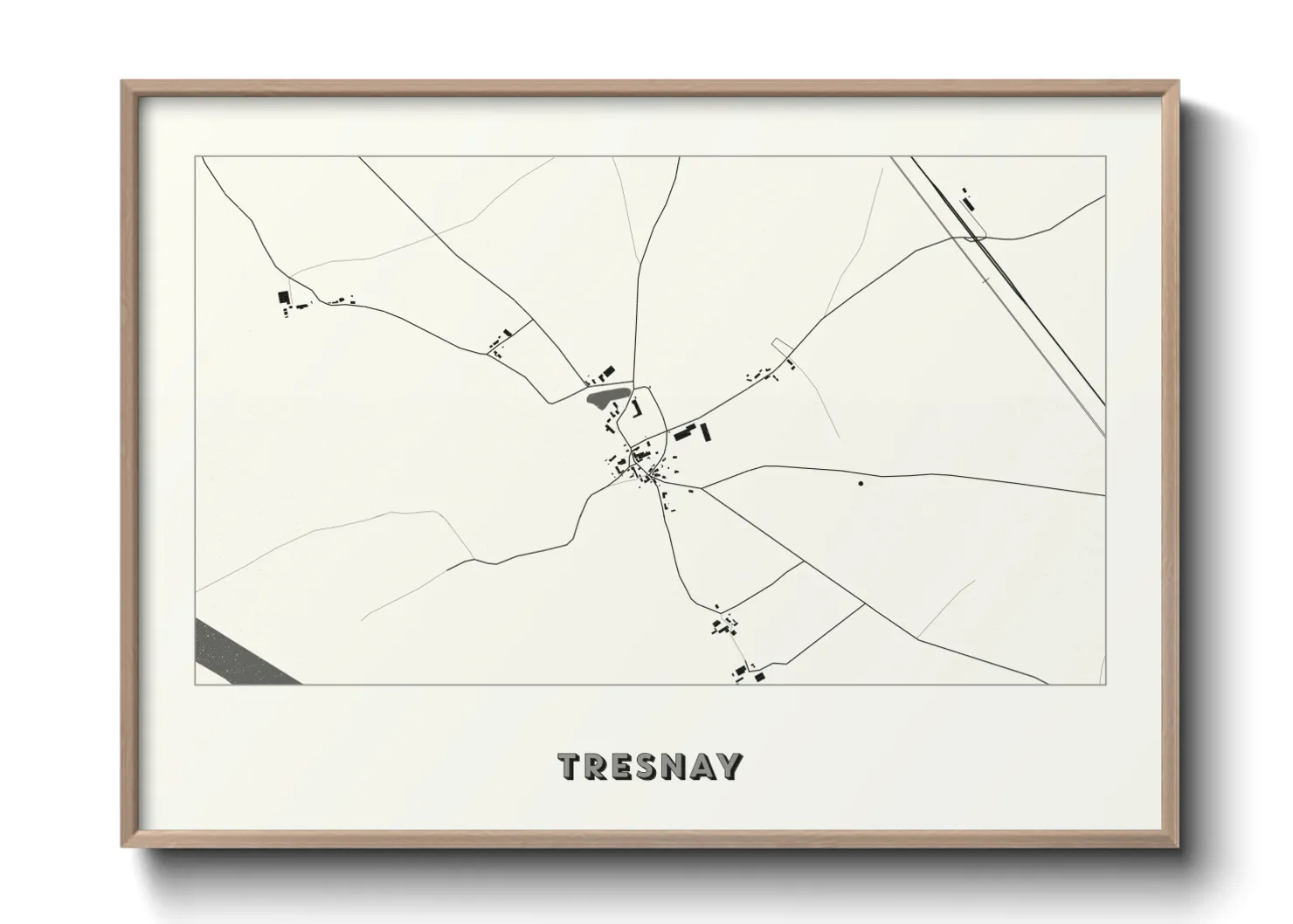 Une affiche de carte sur Tresnay