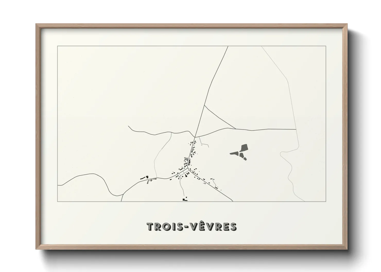 Une affiche de carte sur Trois-Vêvres