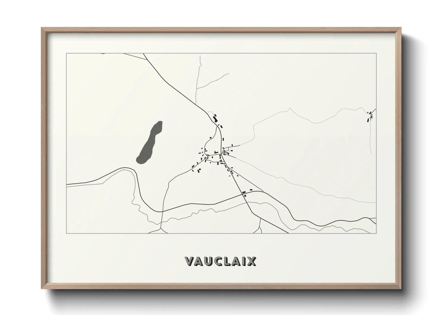 Une affiche de carte sur Vauclaix