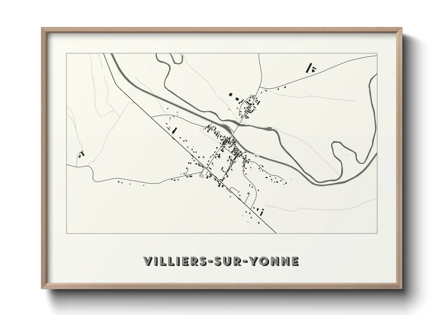 Une affiche de carte sur Villiers-sur-Yonne