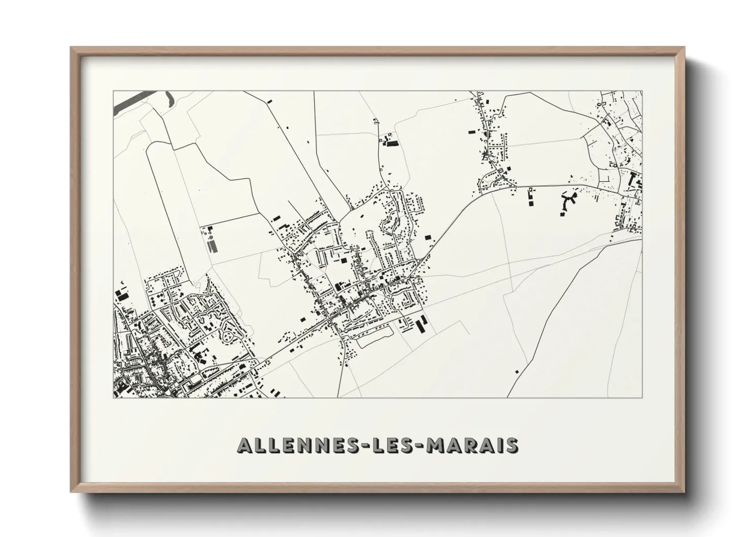 Une affiche de carte sur Allennes-les-Marais
