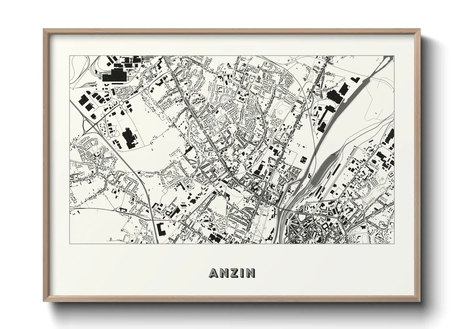 Une affiche de carte sur Anzin