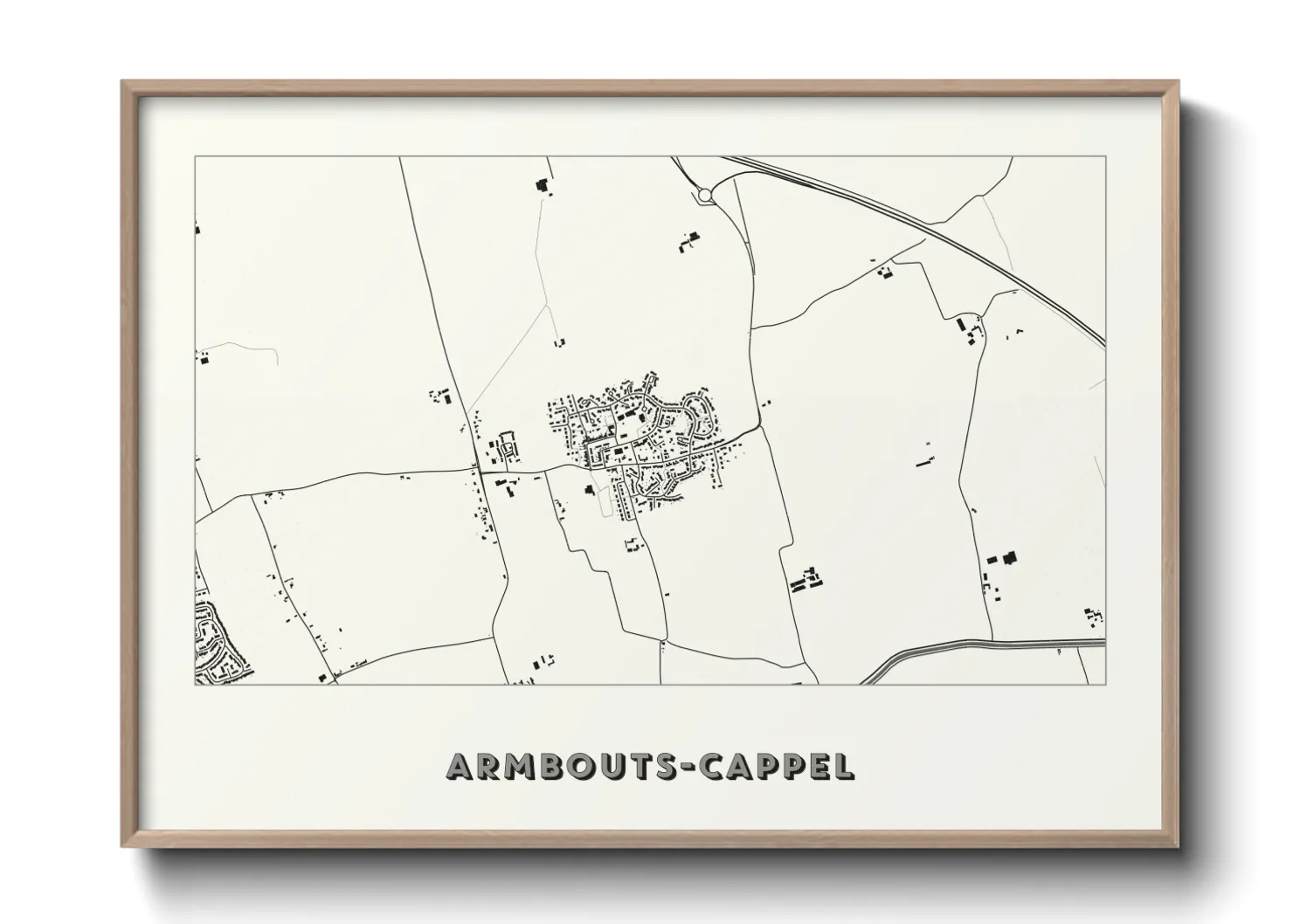 Une affiche de carte sur Armbouts-Cappel