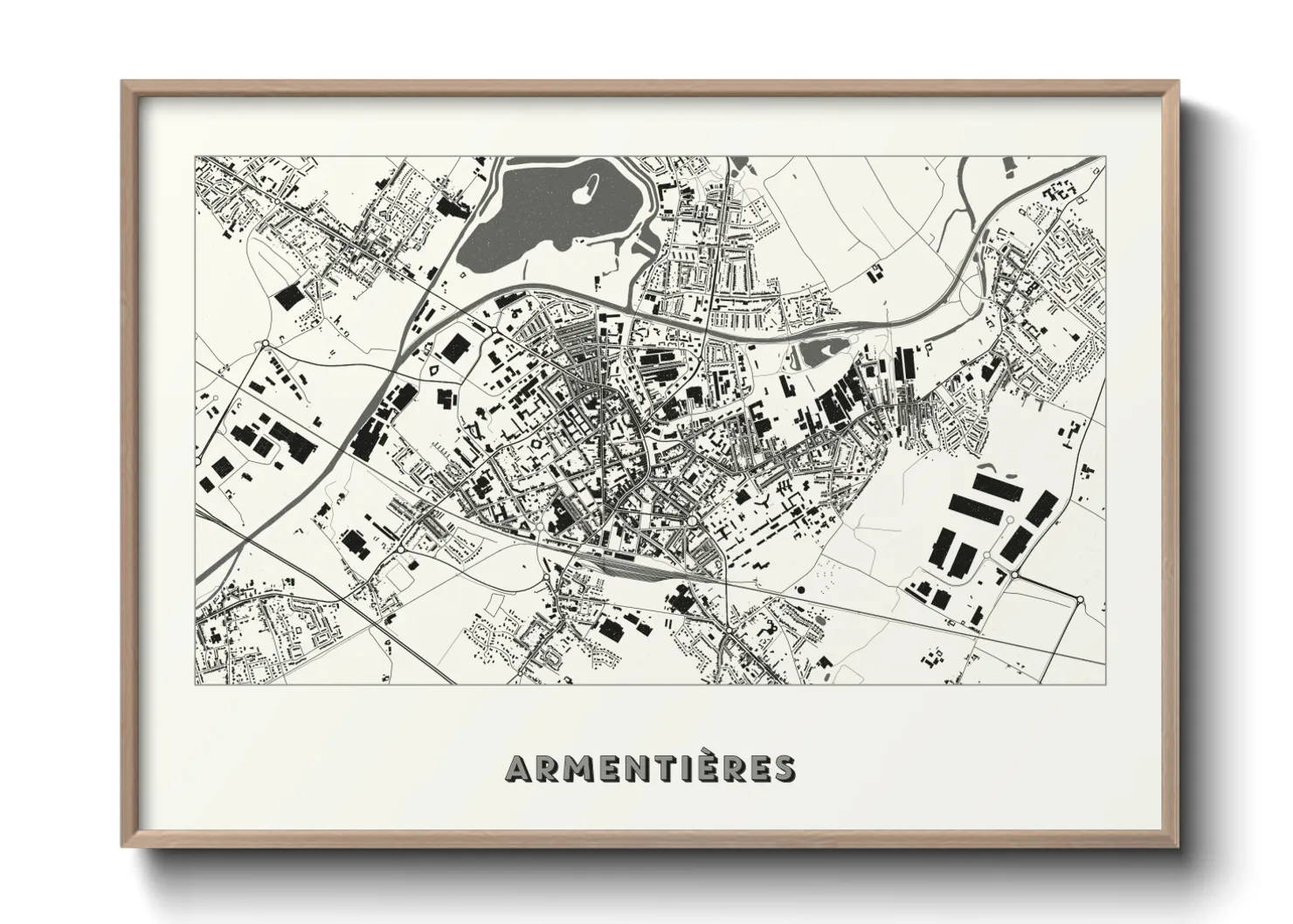 Une affiche de carte sur Armentières