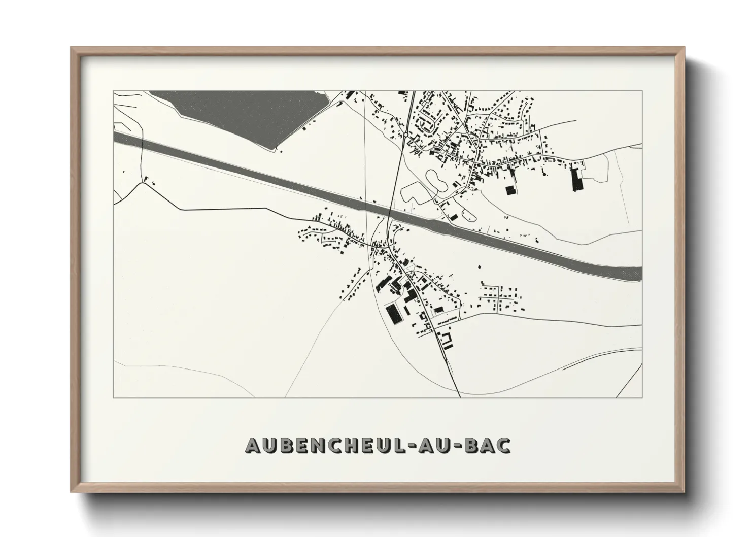 Une affiche de carte sur Aubencheul-au-Bac