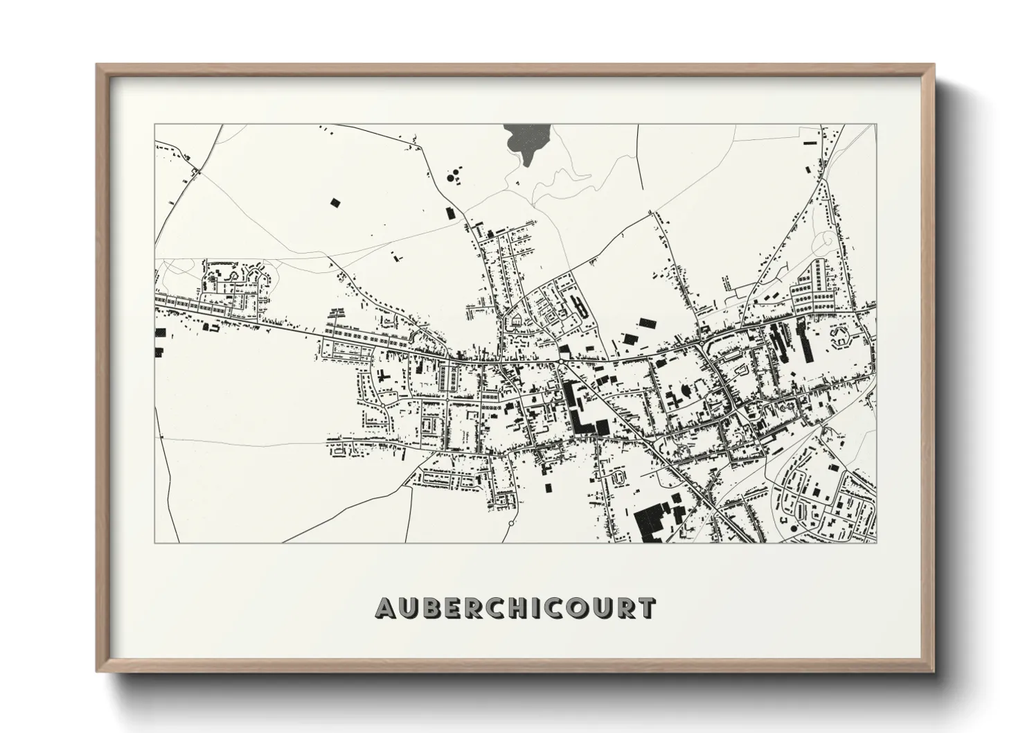 Une affiche de carte sur Auberchicourt