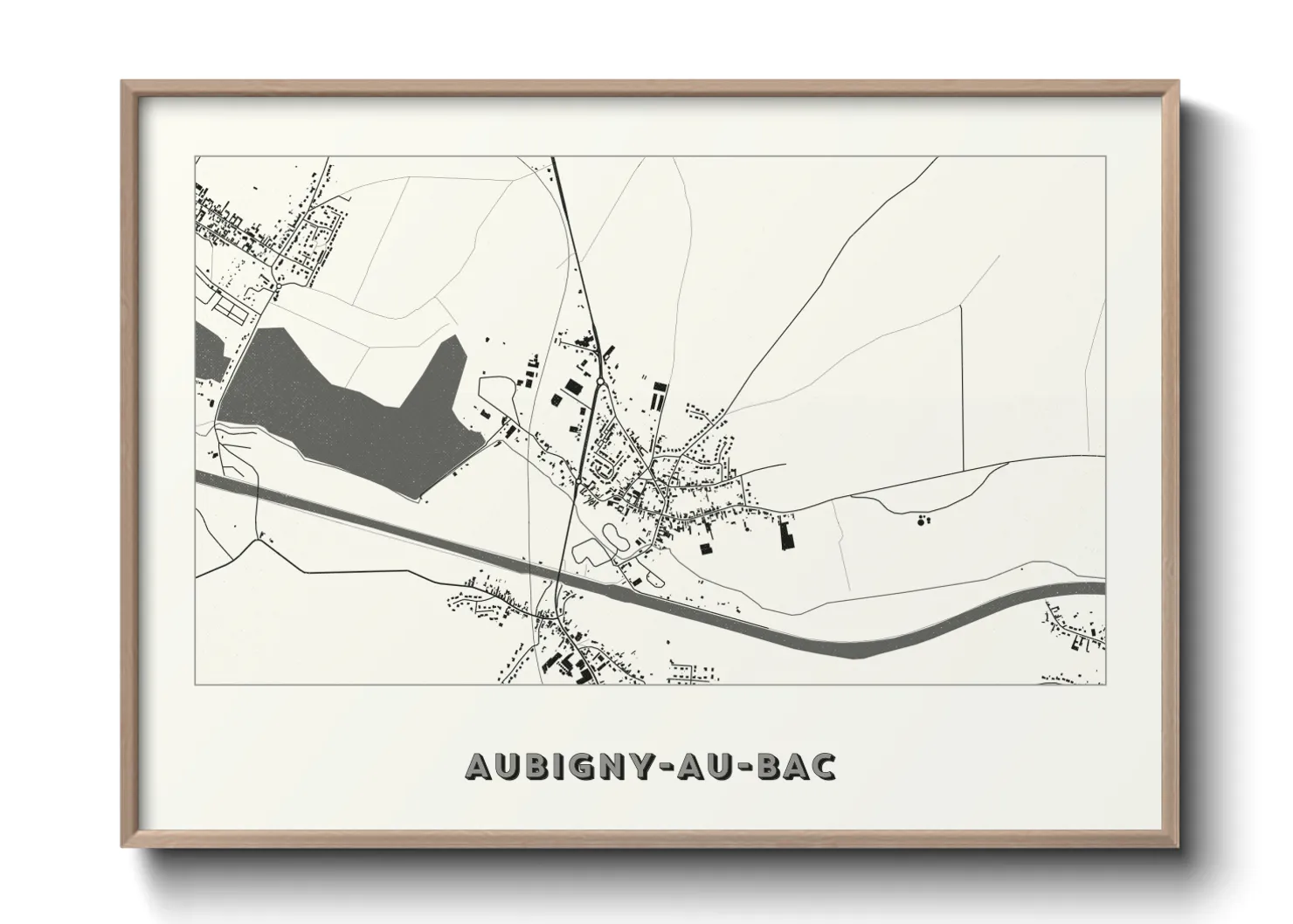 Une affiche de carte sur Aubigny-au-Bac