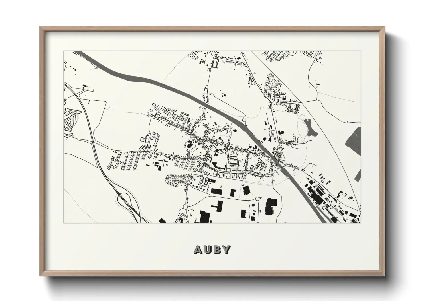 Une affiche de carte sur Auby