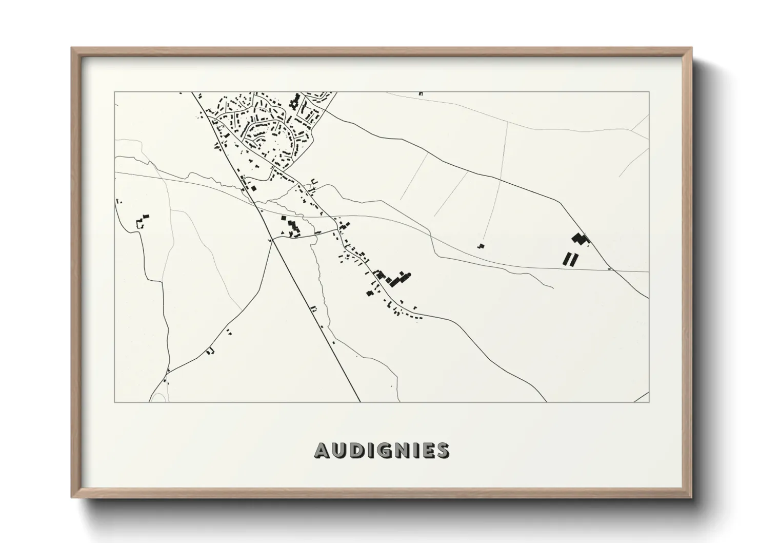 Une affiche de carte sur Audignies