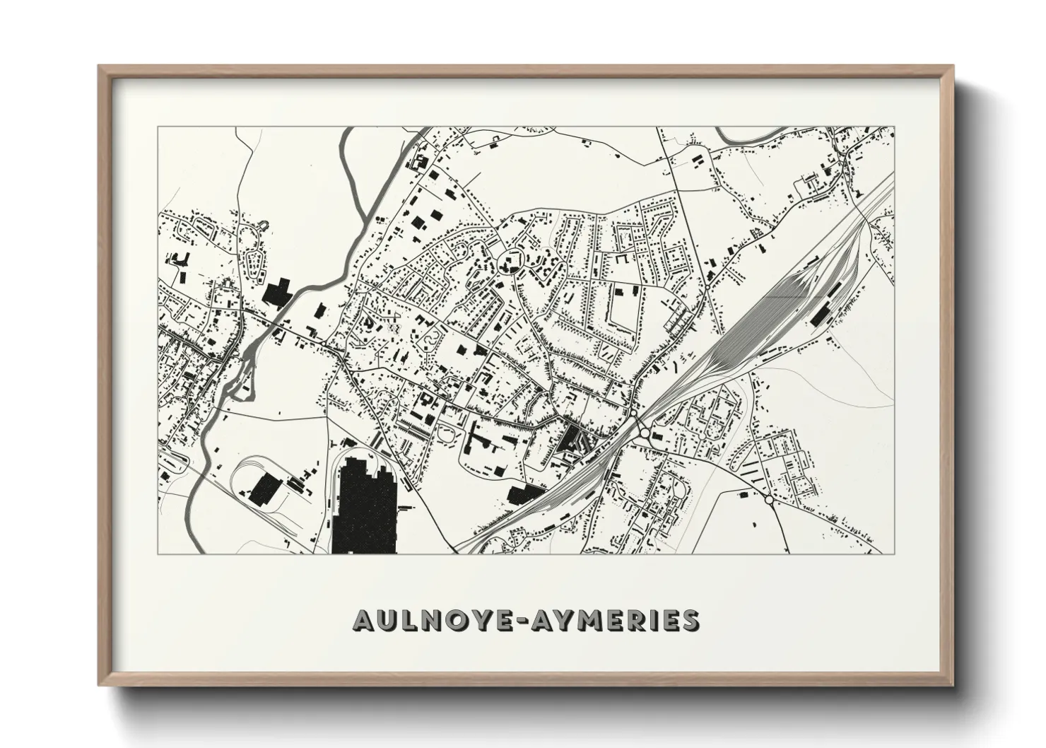 Une affiche de carte sur Aulnoye-Aymeries