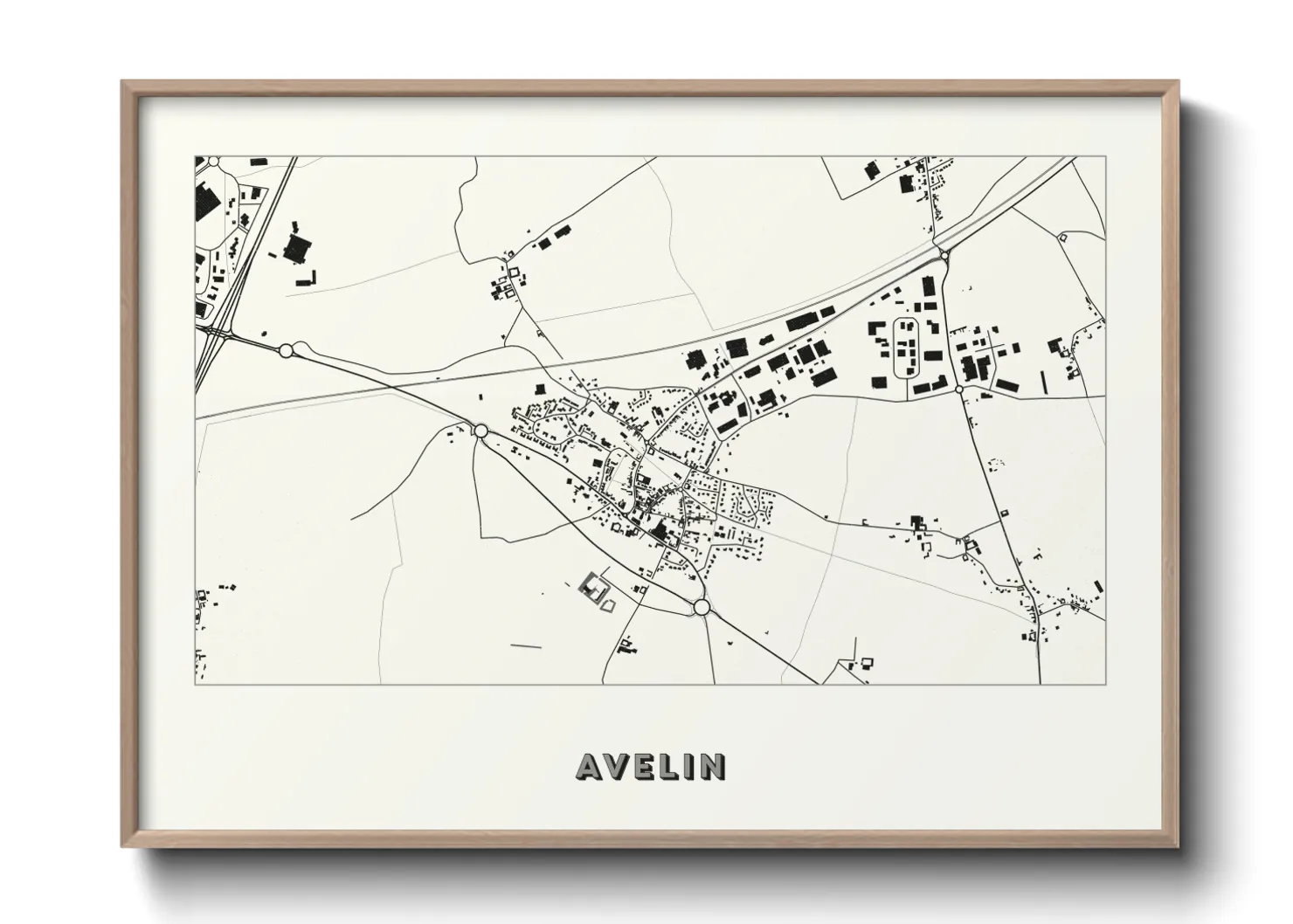 Une affiche de carte sur Avelin