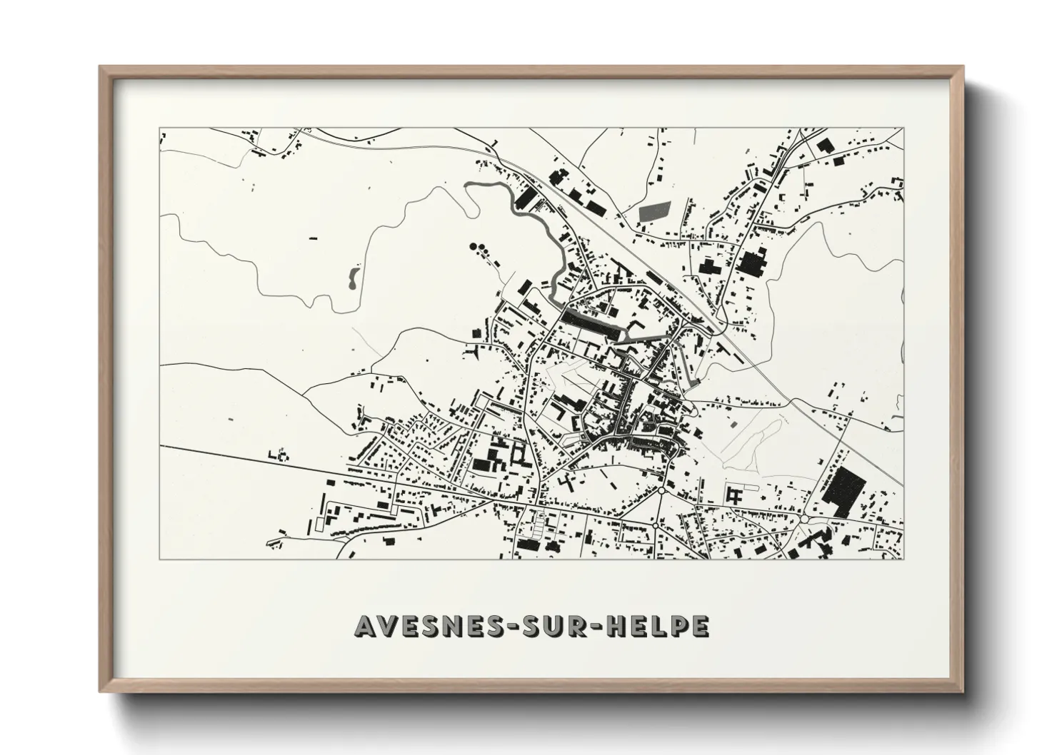 Une affiche de carte sur Avesnes-sur-Helpe