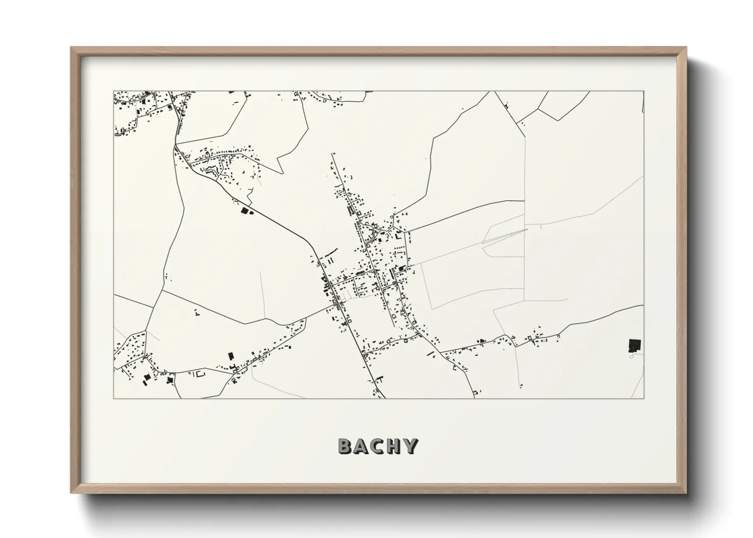Une affiche de carte sur Bachy
