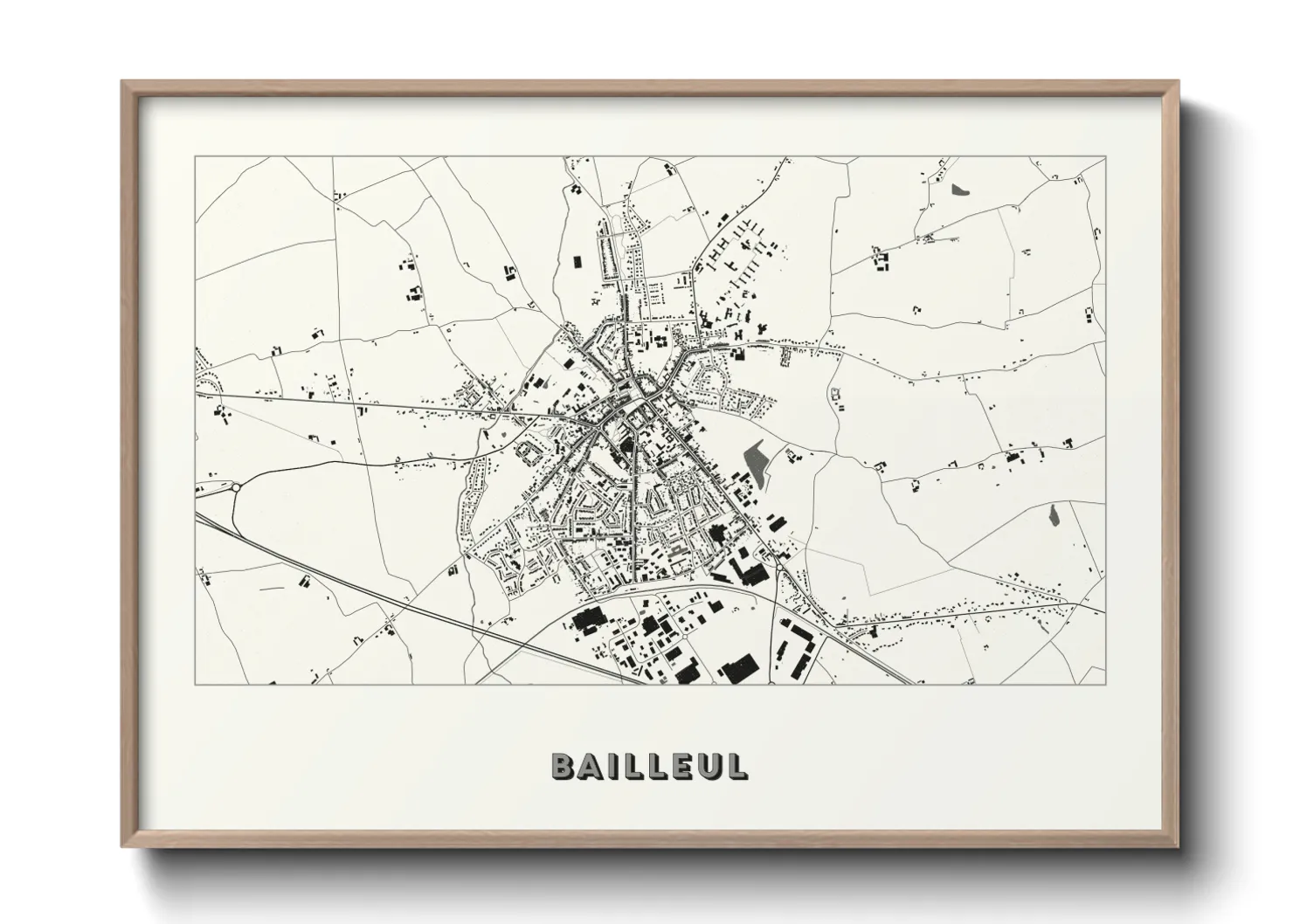 Une affiche de carte sur Bailleul