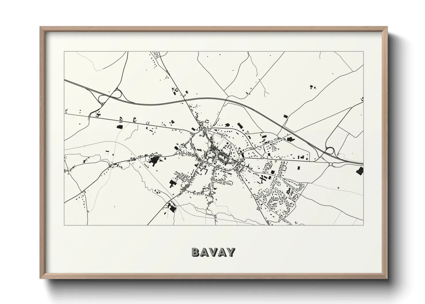 Une affiche de carte sur Bavay