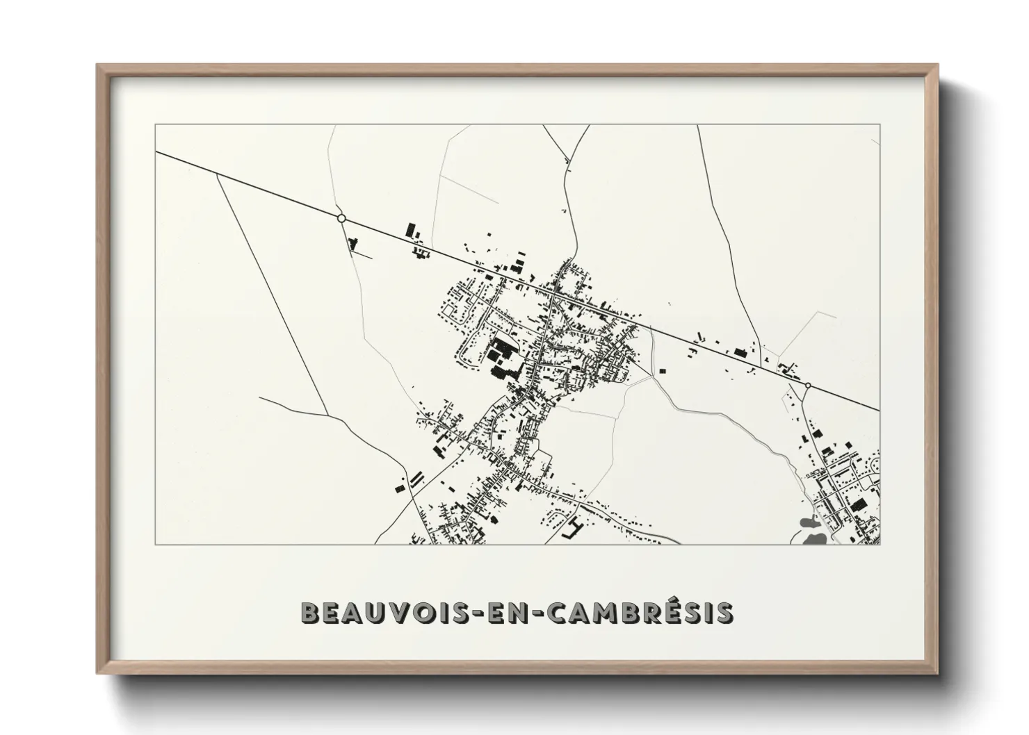 Une affiche de carte sur Beauvois-en-Cambrésis