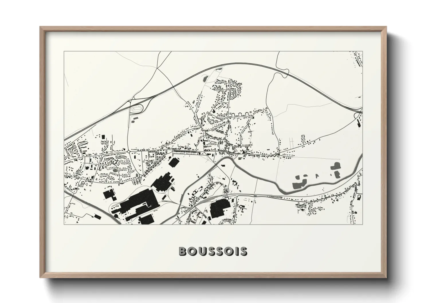 Une affiche de carte sur Boussois