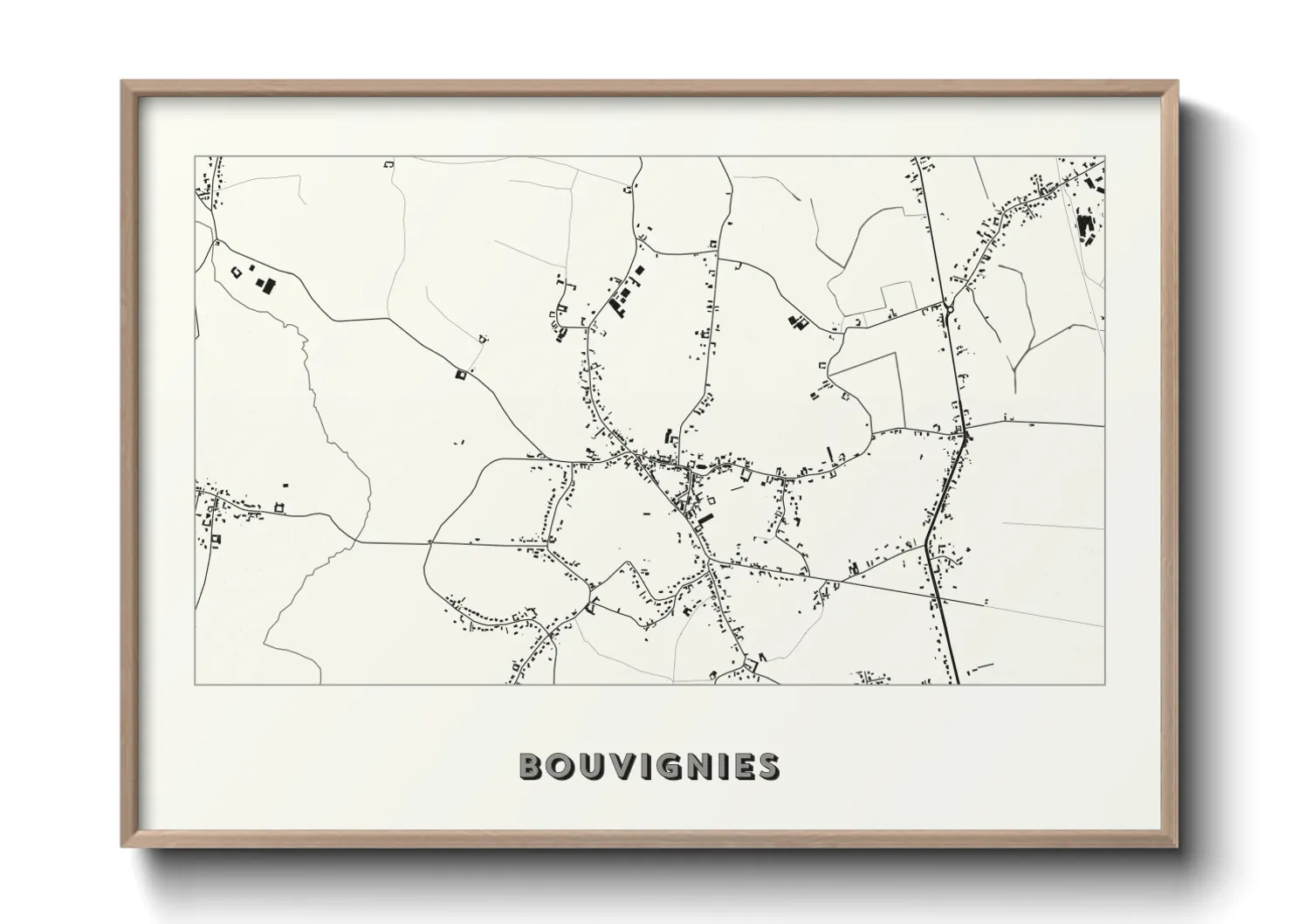 Une affiche de carte sur Bouvignies