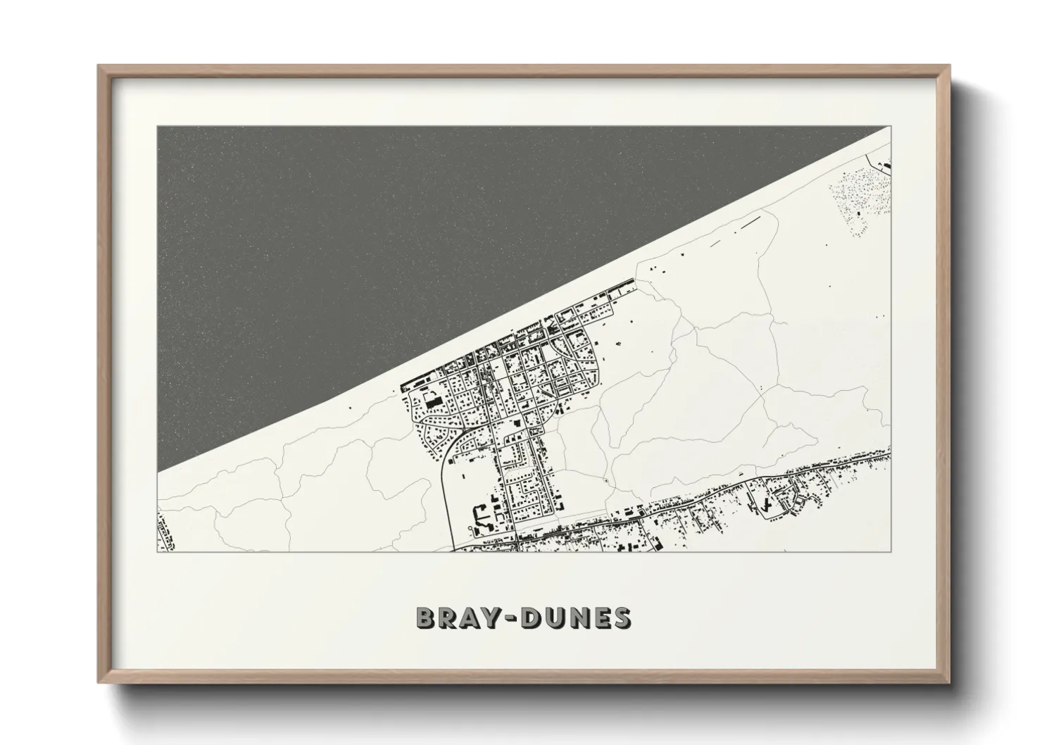 Une affiche de carte sur Bray-Dunes