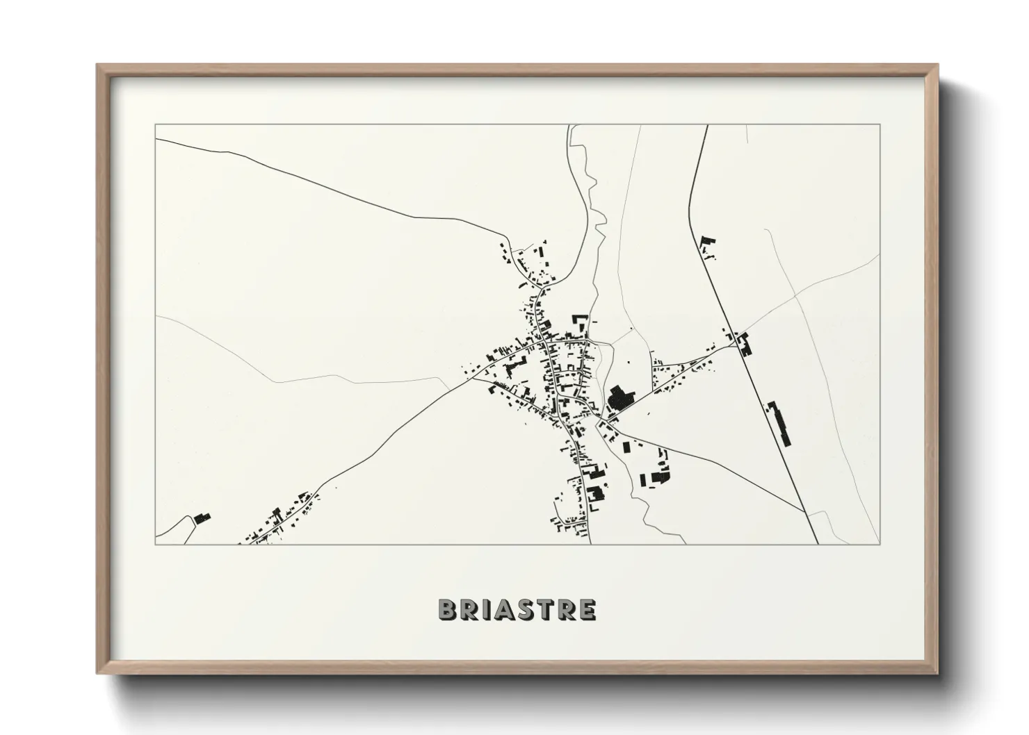 Une affiche de carte sur Briastre