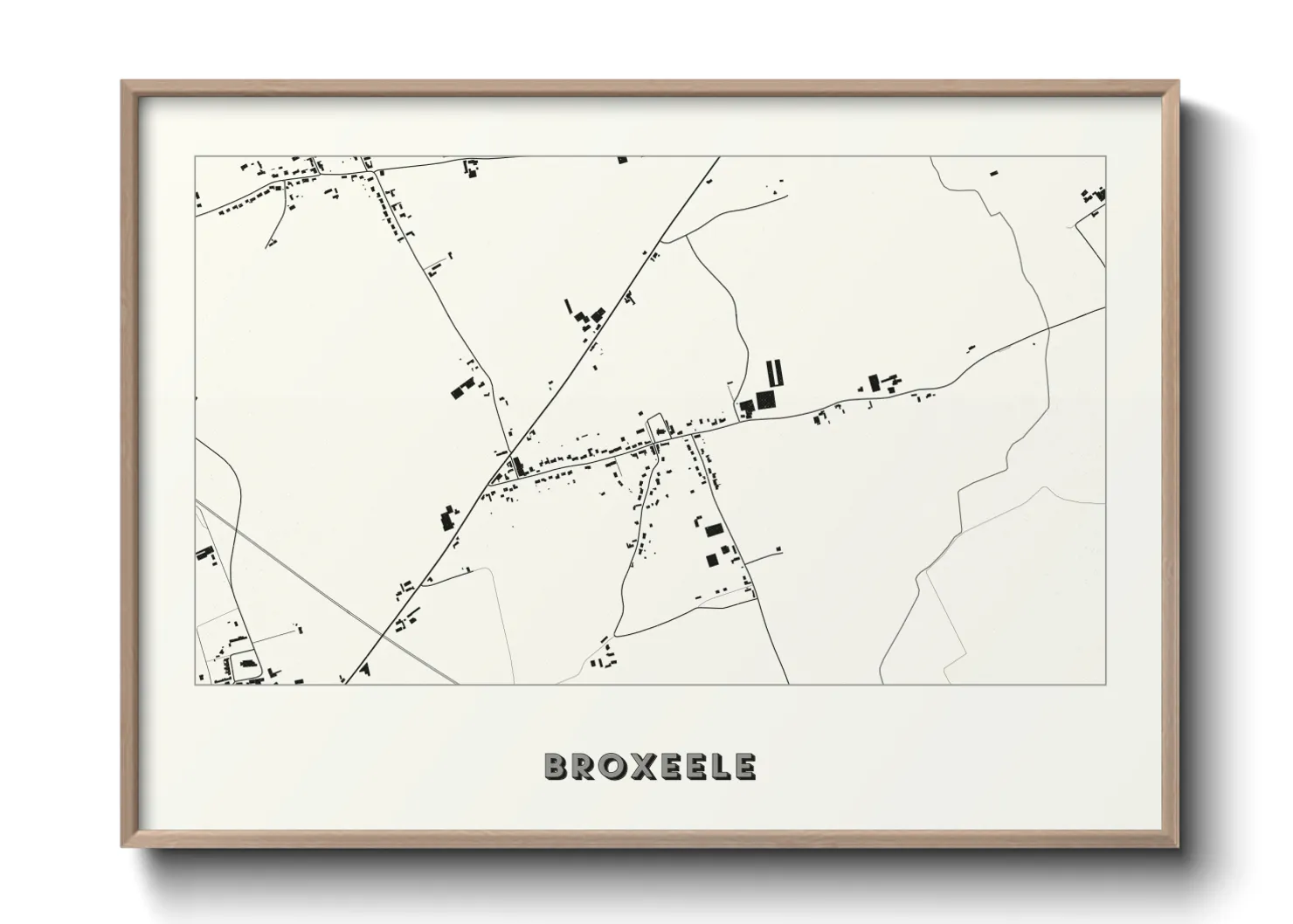 Une affiche de carte sur Broxeele