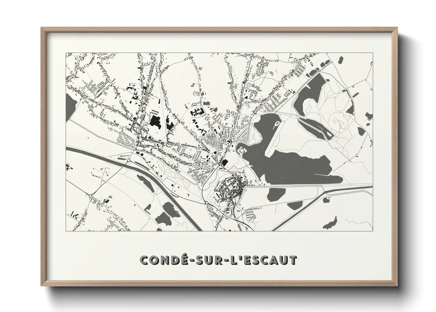 Une affiche de carte sur Condé-sur-l'Escaut