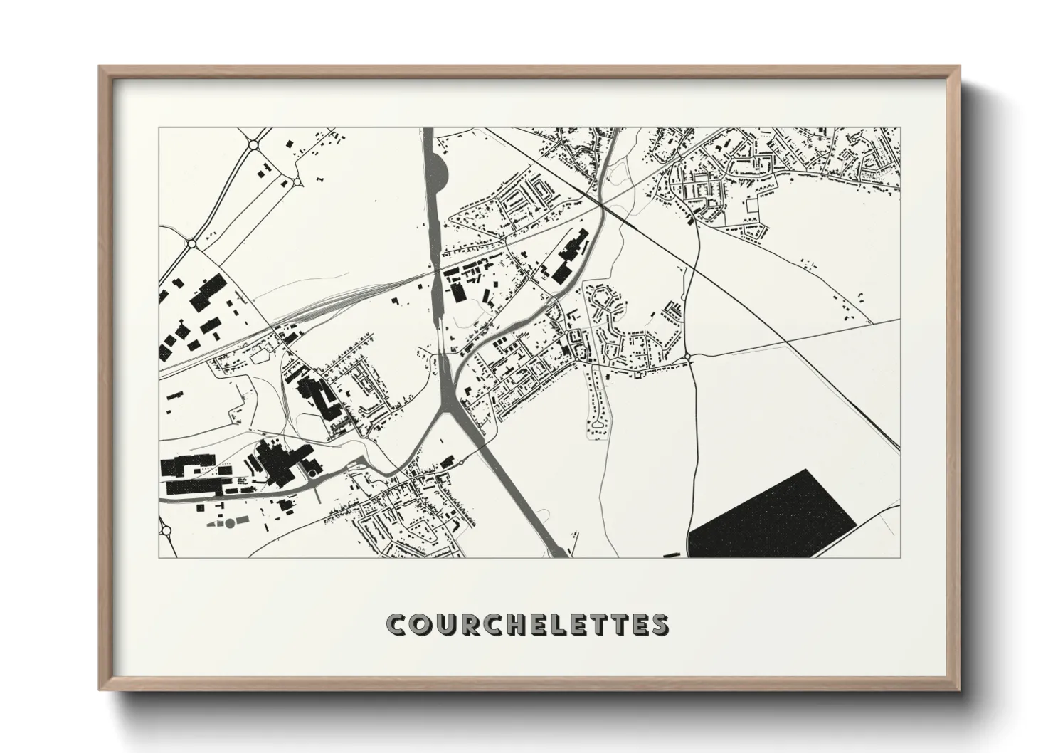 Une affiche de carte sur Courchelettes