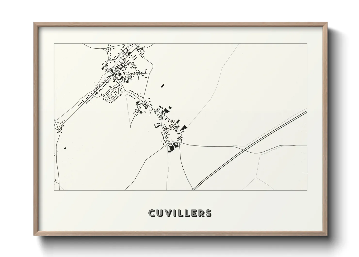 Une affiche de carte sur Cuvillers