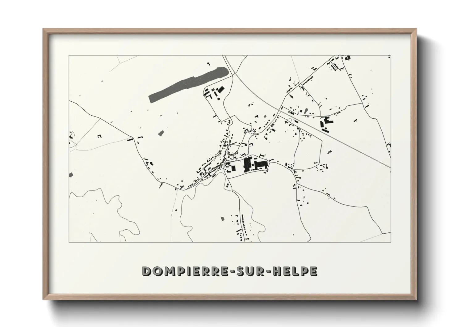 Une affiche de carte sur Dompierre-sur-Helpe