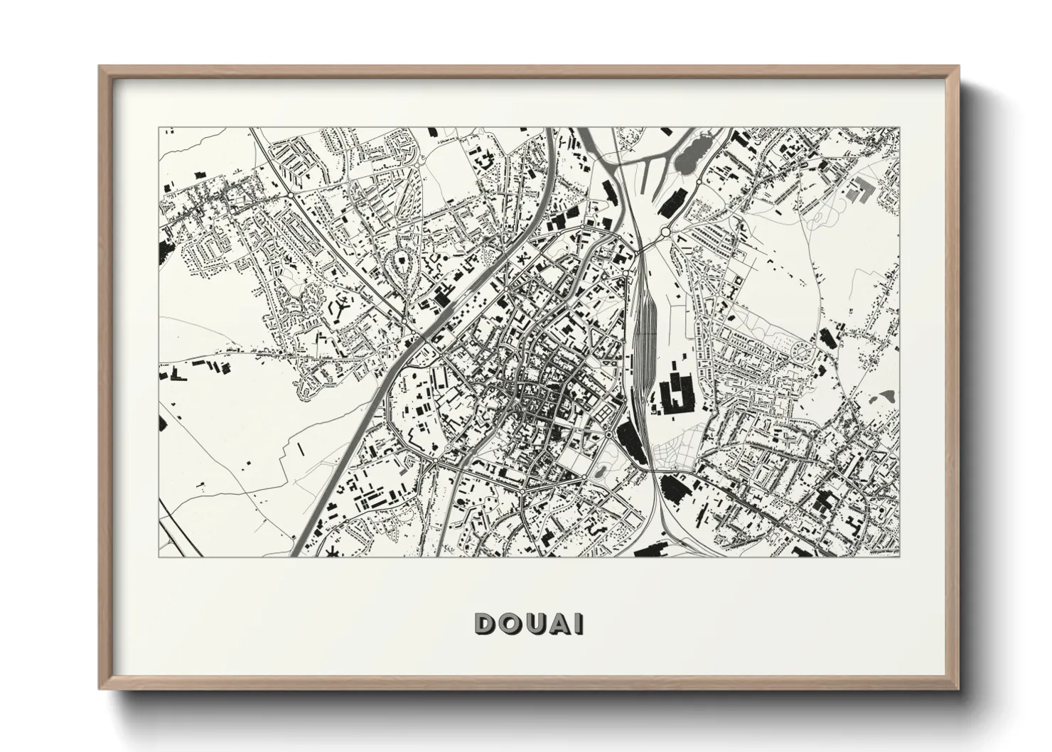Une affiche de carte sur Douai