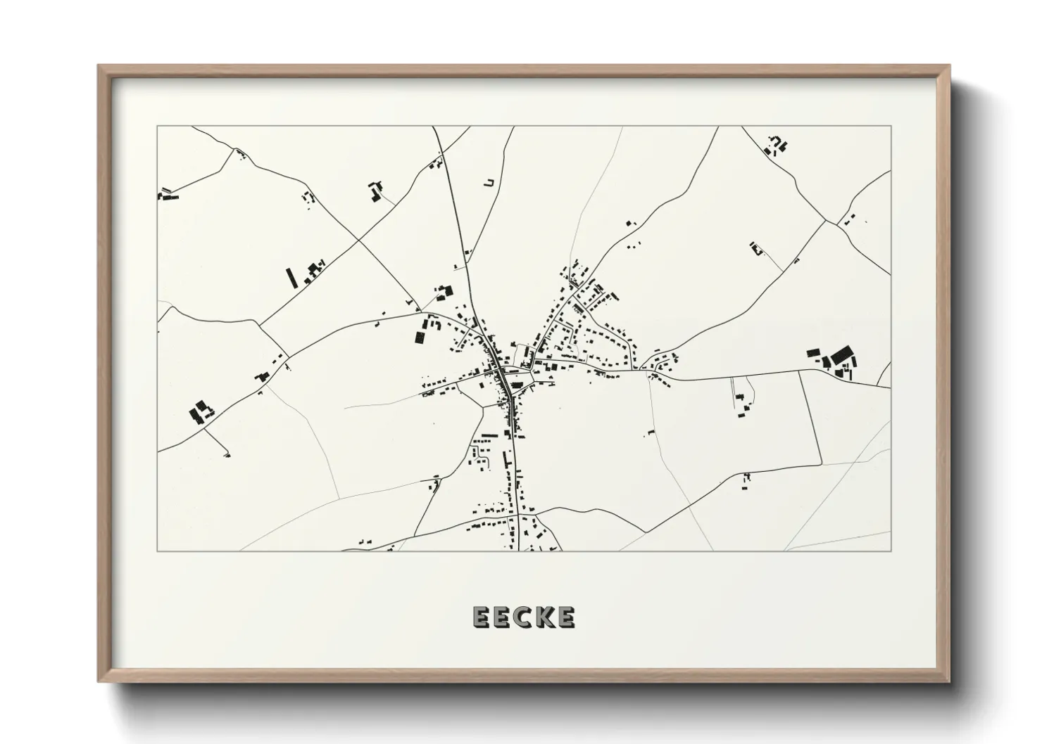 Une affiche de carte sur Eecke