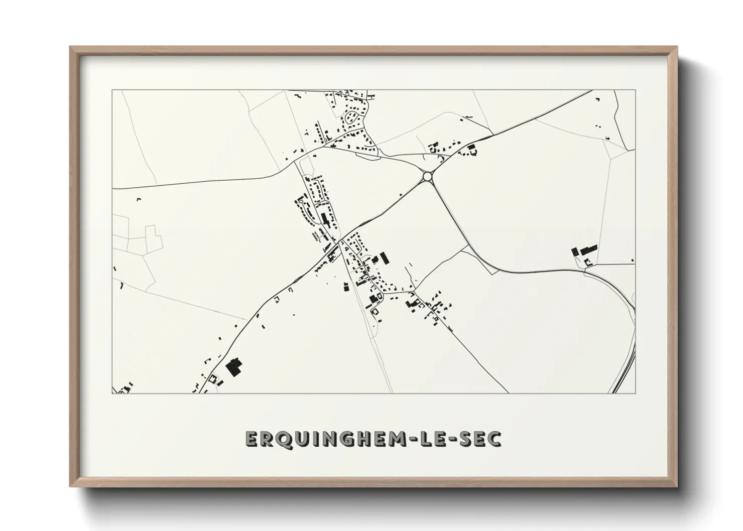 Une affiche de carte sur Erquinghem-le-Sec