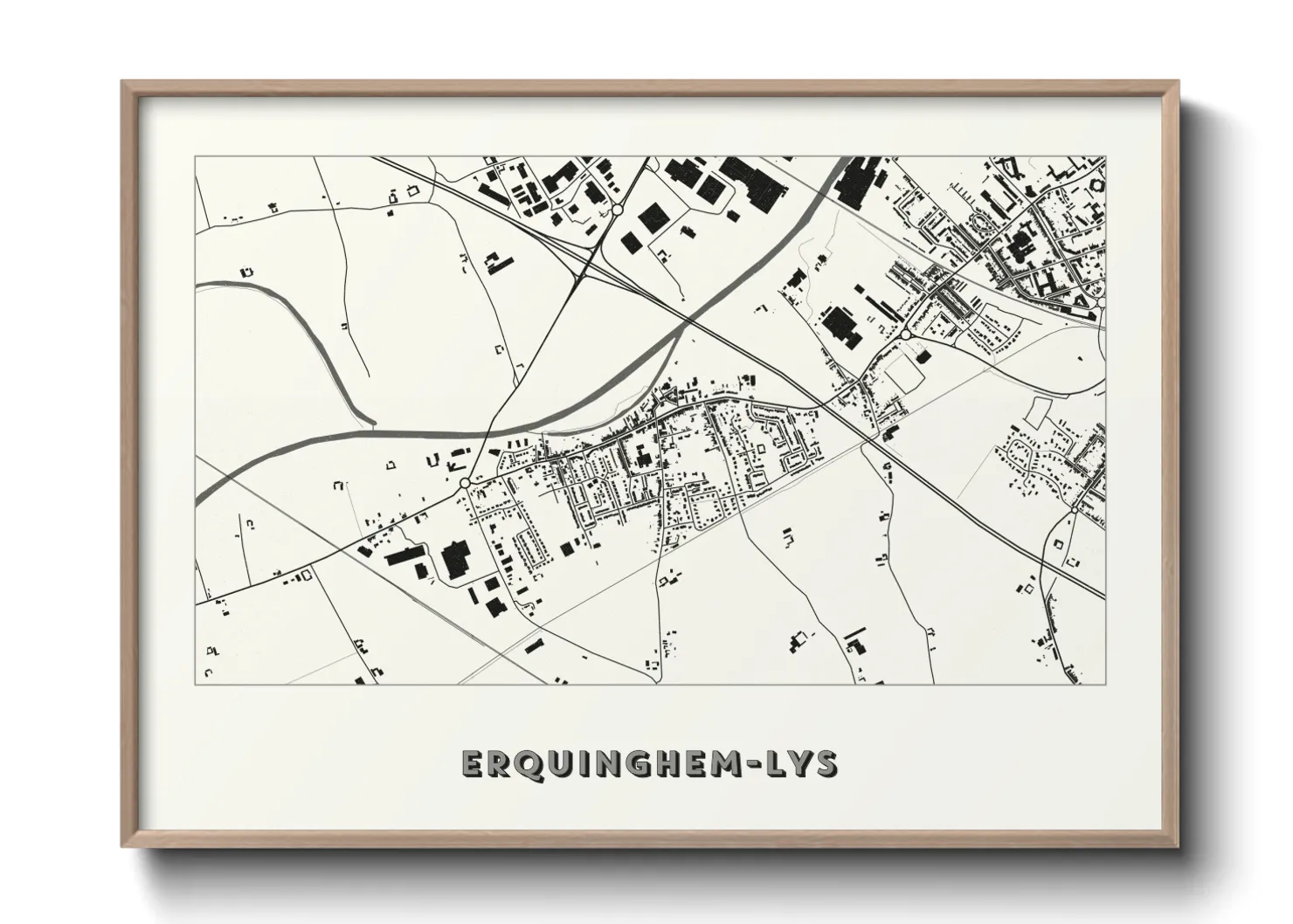 Une affiche de carte sur Erquinghem-Lys