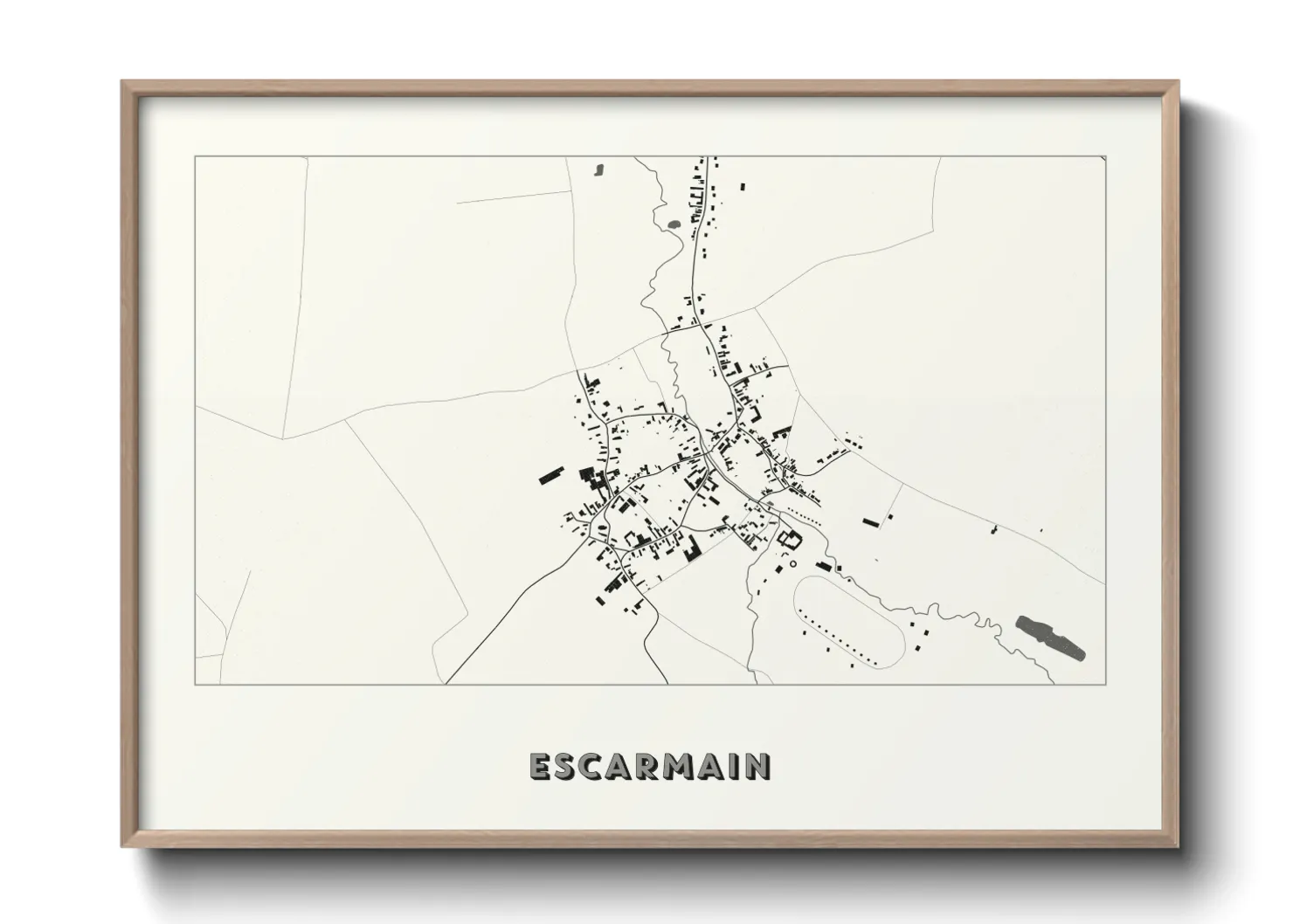 Une affiche de carte sur Escarmain