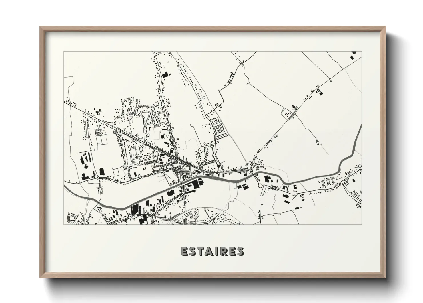 Une affiche de carte sur Estaires