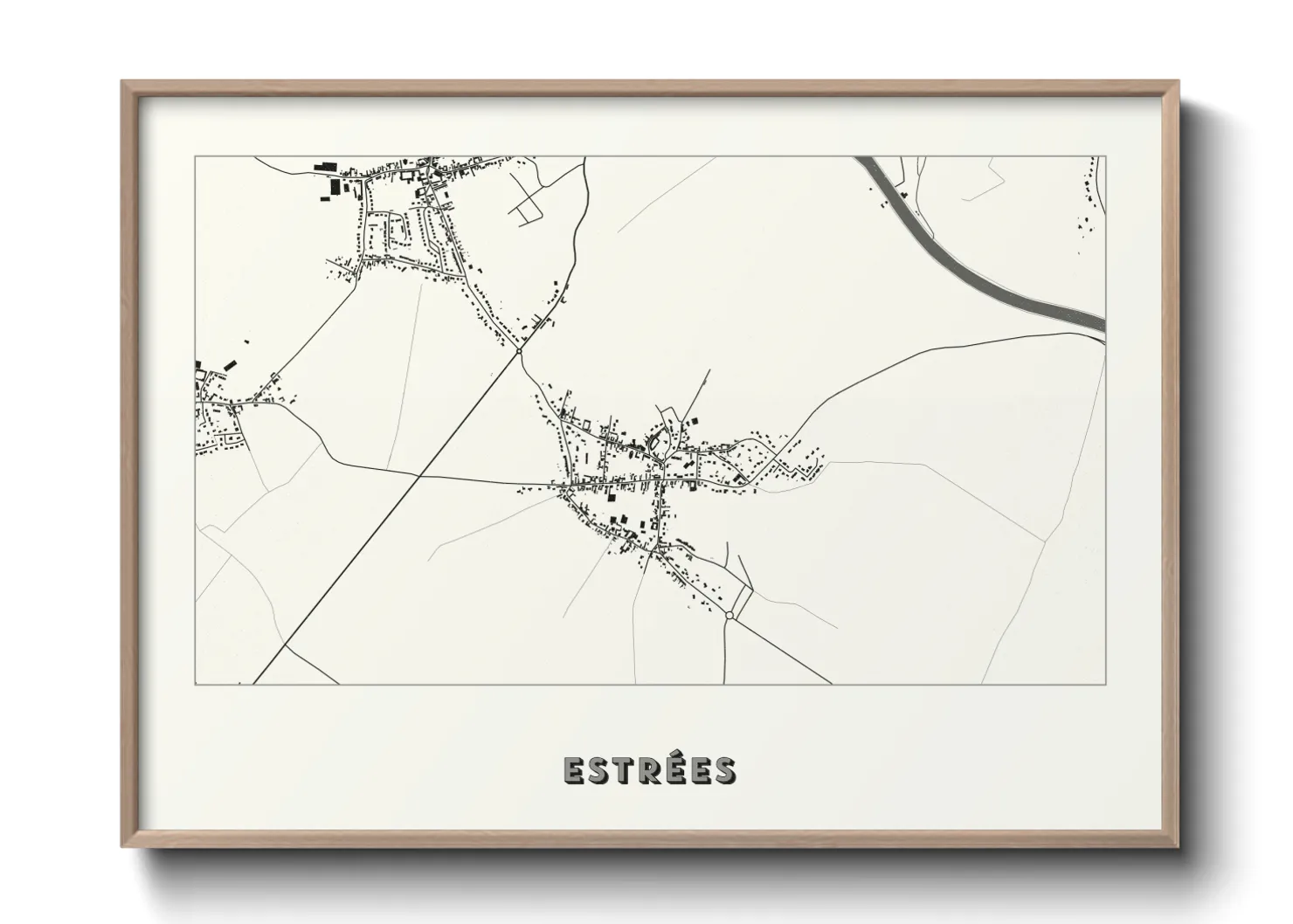 Une affiche de carte sur Estrées
